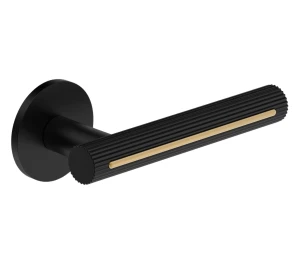 Kľučka s okrúhlou rozetou Metal-Bud Eleganza / Elegant - čierny mat so zlatou vložkou